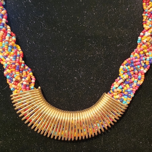 #1 Braided Bead Statement Necklace - Picture 2 of 2